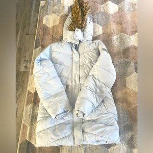 Light blue very soft Abercrombie kids coat size 13/14